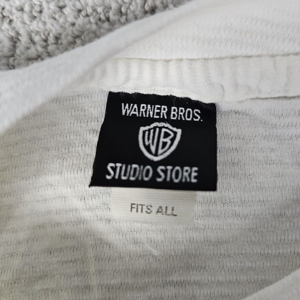 Warner Bros Big Sleeping White Ribbed T Shirt One Size Fits All Bugs Bunny Taz - Picture 2 of 10